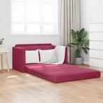 vidaXL Ligbed Sofa Bed 2-in-1 Wijnrood 124x204x61 cm Fluweel, Verzenden, Nieuw, Stof, Minder dan 150 cm