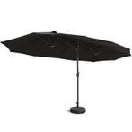 Dubbele parasol incl. hoes - 450 x 270 cm | zwart, Tuin en Terras, Nieuw, Verzenden
