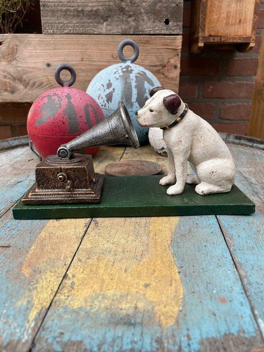 Decoratief ornament - Hond met grammofoonspeler, Antiek en Kunst, Curiosa en Brocante