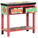 vidaXL Console Tafel met Lades - Kleurrijk Hout, Huis en Inrichting, Verzenden, Nieuw, Overige houtsoorten, Minder dan 50 cm