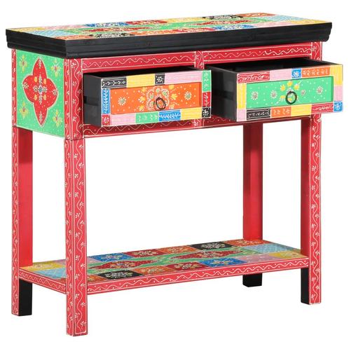 vidaXL Console Tafel met Lades - Kleurrijk Hout, Huis en Inrichting, Tafels | Salontafels, Nieuw, Minder dan 50 cm, Overige houtsoorten