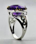 Amethist - Zilver - Ring - Adembenemend ontwerp