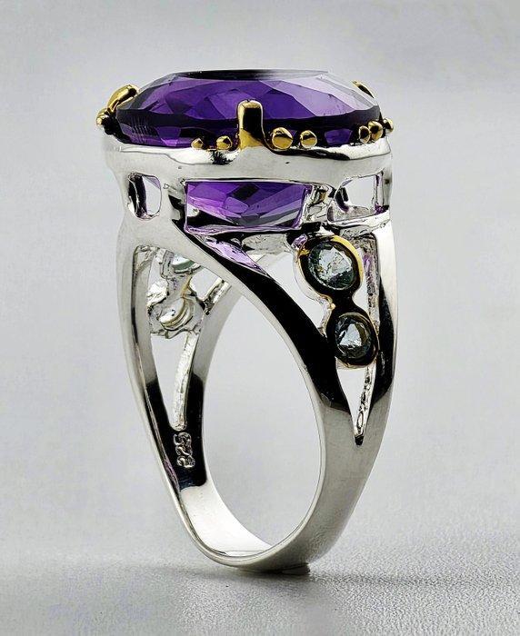 Amethist - Zilver - Ring - Adembenemend ontwerp, Antiek en Kunst, Curiosa en Brocante