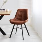 Dimehouse Eetkamerstoel Jada Ecoleer Cognac Eco-leer, Huis en Inrichting, Stoelen, Bruin, Nieuw, Leer, Ophalen of Verzenden