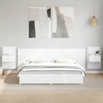 vidaXL Hoofdbord met kastjes 240 cm bewerkt hout wit, Huis en Inrichting, Slaapkamer | Bedden, Verzenden, Nieuw, Wit, Hout