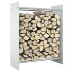 vidaXL Haardhoutrek 80x35x100 cm gehard glas wit, Verzenden, Nieuw