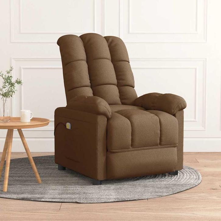 vidaXL Massagestoel stof bruin, Sport en Fitness, Massageproducten, Nieuw, Verzenden