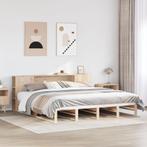 vidaXL Bed met boekenkast zonder matras massief hout 180x200, Eenpersoons, Bruin, Verzenden, Nieuw