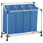 vidaXL Wassorteerder met 4 zakken staal blauw, Tuin en Terras, Droogmolens en Wasrekken, Verzenden, Nieuw