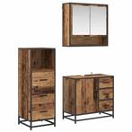 vidaXL Badkamermeubelset 3 pcs Oud hout 65 x 33 x 60 cm, Huis en Inrichting, Badkamer | Badkamermeubels, Verzenden, Nieuw