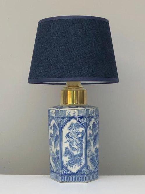 Tafellamp - Messing, Porselein, Antiek en Kunst, Kunst | Designobjecten