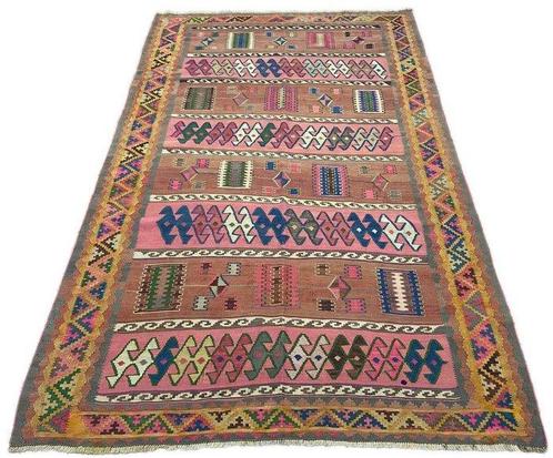 oude Azerbeidzjaanse Kilim tapijt - Vloerkleed - 258 cm -, Huis en Inrichting, Stoffering | Tapijten en Kleden