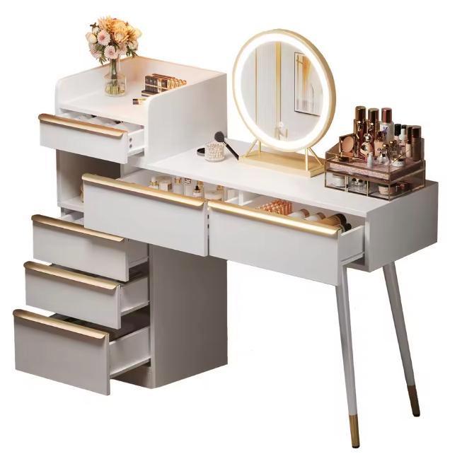 Kaptafel met LED-verlichting en 6 lades – uitschuifbaar, Huis en Inrichting, Tafels | Kaptafels, Nieuw, Verzenden