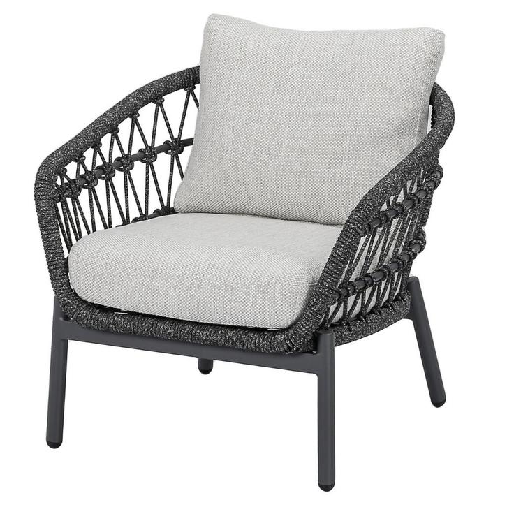 Arezzo low dining loungestoel antraciet rope, Tuin en Terras, Tuinstoelen, Nieuw, Ophalen of Verzenden