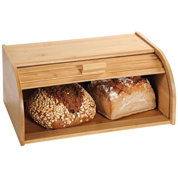 Broodtrommel met rolluik - FSC® Bamboe houten brooddoos met beschikbaar voor biedingen