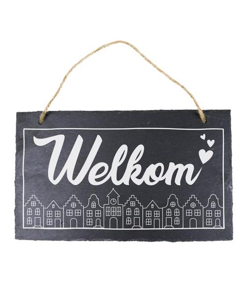Leisteen Bordje Welkom 25cm, Hobby en Vrije tijd, Feestartikelen, Nieuw, Verzenden