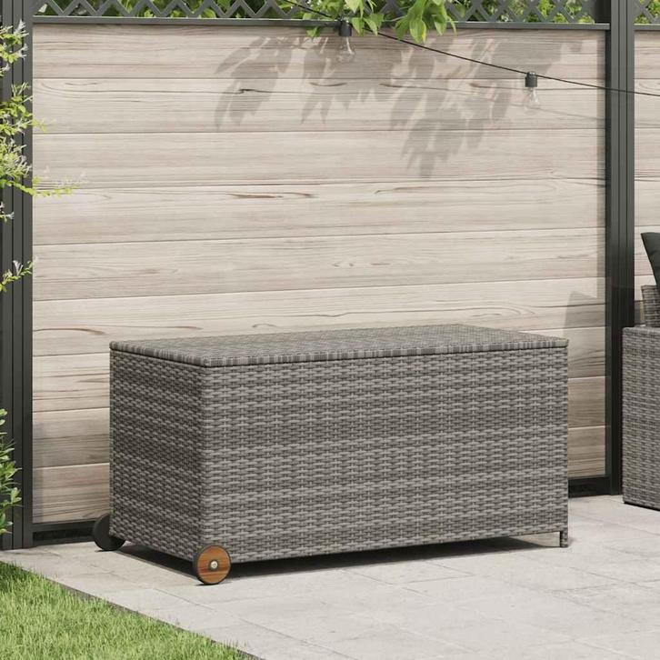 vidaXL Tuinbox 120x65x61 cm poly rattan lichtgrijs, Tuin en Terras, Overige Tuin en Terras, Nieuw, Verzenden