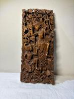Plaque - 3D Gesneden Indonesische Houten Plaque -, Antiek en Kunst