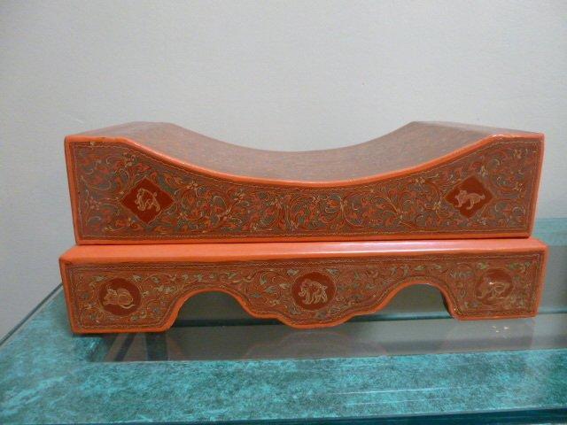 Kussenhoes, Myanmar. - Hout, Lak - Myanmar - 20e eeuw, Antiek en Kunst, Kunst | Niet-Westerse kunst