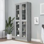 vidaXL Vitrinekast 82,5x30,5x185,5 cm bewerkt hout grijs, Huis en Inrichting, Verzenden, Nieuw, 50 tot 100 cm, 150 tot 200 cm