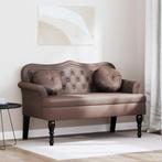 vidaXL Chesterfield Bank met kussen Bruin 120,5 x 65 x 75 cm, Verzenden, Nieuw, Leer, Minder dan 150 cm