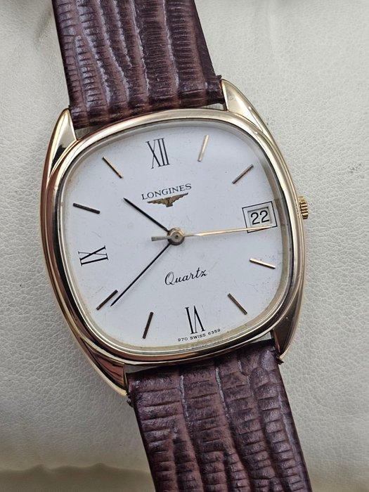 Longines - Square Quartz Gold-plated Date - Zonder, Sieraden, Tassen en Uiterlijk, Horloges | Antiek