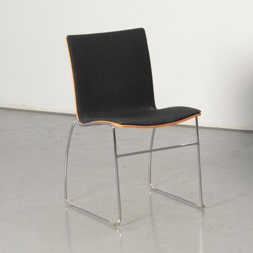 Frontseat kantinestoel, zwart / beuken, sledeframe, Huis en Inrichting, Stoelen, Ophalen of Verzenden