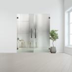 Glazen dubbele binnendeur zonder kozijn RVS beslag-Crepi geh, Ophalen of Verzenden, Nieuw