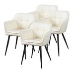 Eetkamerstoel Birmingham set van 4 fauteuils 81x57x53 cm bei, Huis en Inrichting, Stoelen, Verzenden, Nieuw