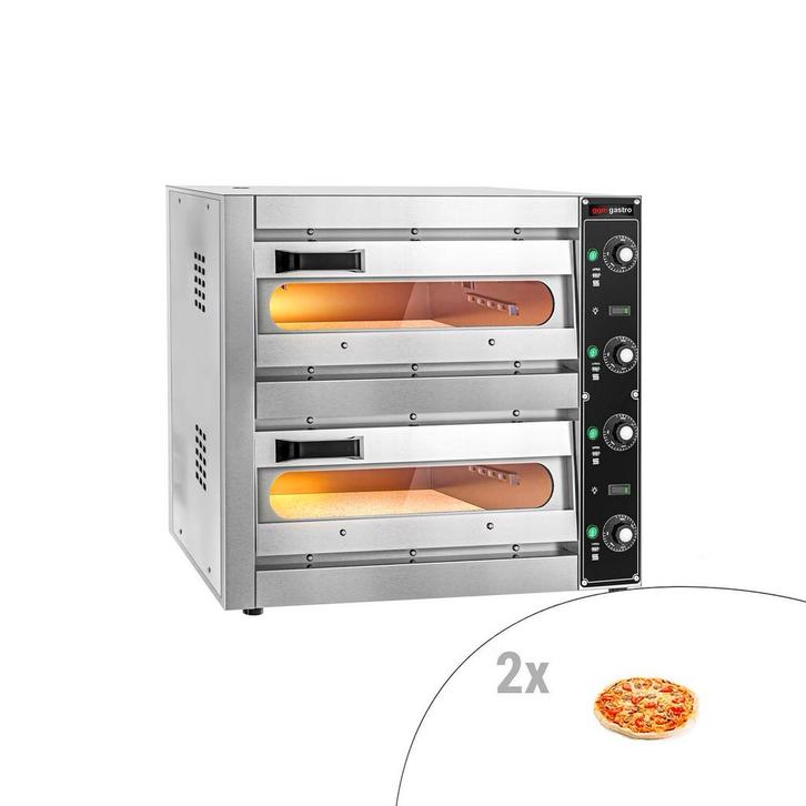 GGM Gastro | Elektrische mini pizzaoven - 1+1x 33,5cm - |, Tuin en Terras, Pizzaovens, Nieuw, Verzenden