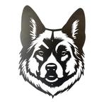 Metalen Akita Wanddecoratie van Cortenstaal – 377 x 290 x 2, Tuin en Terras, Verzenden, Nieuw