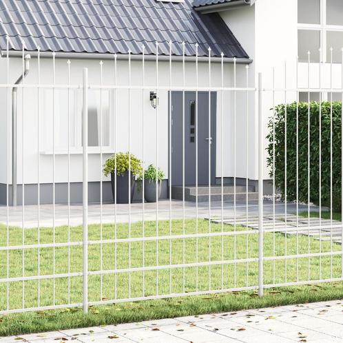 vidaXL Tuinhek met Boogtop Wit 3,4x2 m Staal, Tuin en Terras, Schuttingen, Nieuw, IJzer, Verzenden