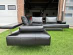 Hoekbank Rolf Benz zwart leer design bankstel modern sofa, Huis en Inrichting, Banken | Bankstellen, Zo goed als nieuw, Vierpersoons of meer