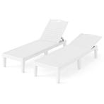 LIVSK Set van 2 Ligstoelen - Verstelbare Rugleuning - Weerbe, Tuin en Terras, Ligbedden, Verzenden, Nieuw