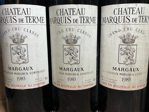 4x 1983 Château Marquis de Terme , 1981 & 1986 Château, Verzamelen, Wijnen