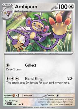 Ambipom 146/182 reverse holo Paradox Rift, Hobby en Vrije tijd, Verzamelkaartspellen | Pokémon, Losse kaart, Nieuw, Foil, Ophalen of Verzenden