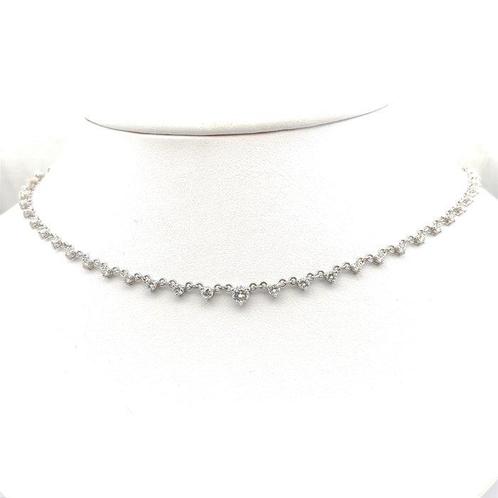 Halsketting - 14 karaat Witgoud - 1.80ct. tw. Diamant, Sieraden, Tassen en Uiterlijk, Kettingen