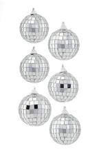 6x Discobal Ø 5 cm Klein Kerstballen Discobol Spiegelbol Ker, Ophalen of Verzenden, Nieuw, Feestartikel, Carnaval