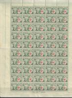 België 1934 - De 50ct uit de reeks Ridder in volledig vel, Gestempeld