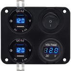 ProRide 12V USB Autolader 4 Poorten - 5V/2.4A - Voltmeter en, Verzenden, Nieuw