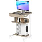 TRUUSK Rolbureau Met Lade En Planken - Compact Design - 4 Wi, Huis en Inrichting, Verzenden, Nieuw