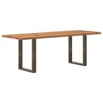 vidaXL Eettafel met natuurlijke rand 220x80x74 cm massief, Huis en Inrichting, Tafels | Eettafels, Verzenden, Nieuw