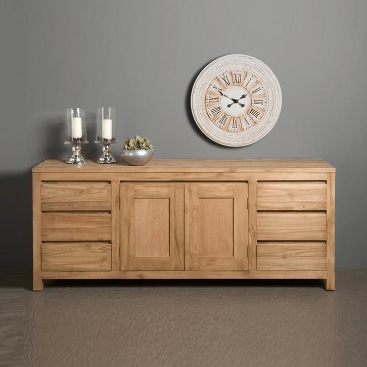 *WOONWINKEL* Tower Living Corona Teak Hout Dressoir Onbehand, Huis en Inrichting, Kasten | Dressoirs, Nieuw, Verzenden