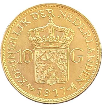 Gouden 10 gulden Wilhelmina 1917