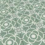 Keramische Portugese vloertegels 20x20 groen met wit bloemet, Verzenden, Nieuw