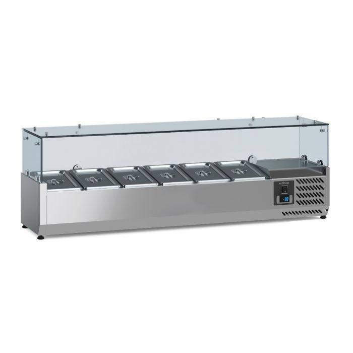 Ecofrost Opzetkoelvitrine 6x 1/4 GN | RVS | 1400mm, Witgoed en Apparatuur, Koelkasten en IJskasten, Ophalen of Verzenden