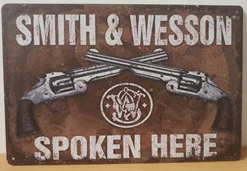 Smith & wesson spoken here reclamebord beschikbaar voor biedingen