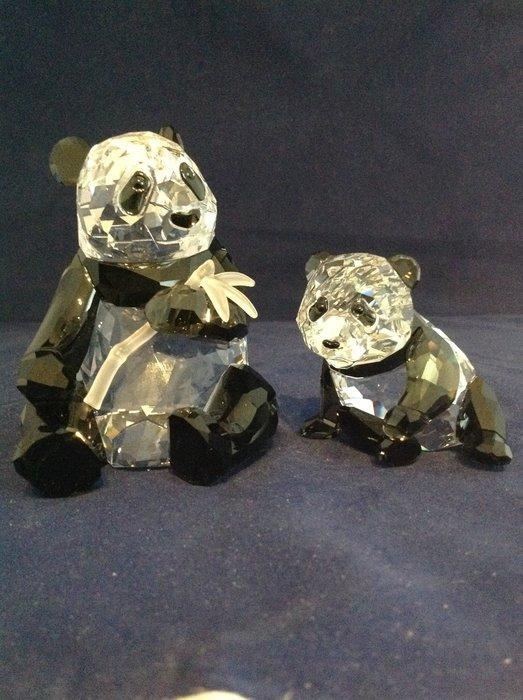 Beeldje - Swarovski - Jaarstuk 2008 - Pandas - 900918 - met, Antiek en Kunst, Curiosa en Brocante