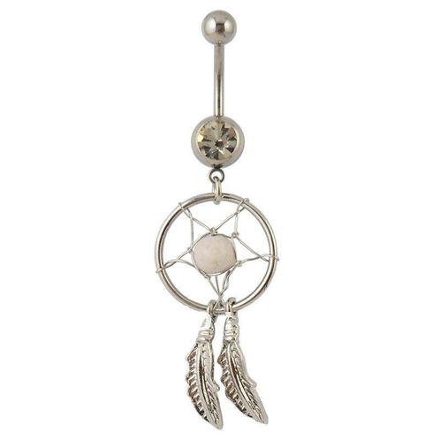 Fako Bijoux® - Navelpiercing - Dreamcatcher - Wit, Sieraden, Tassen en Uiterlijk, Piercings, Verzenden