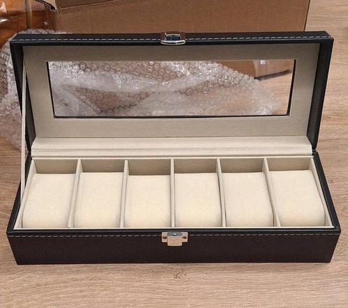 altro - nessuno - Kist - Suède - Vitrinekast voor 6 HORLOGES, Antiek en Kunst, Curiosa en Brocante